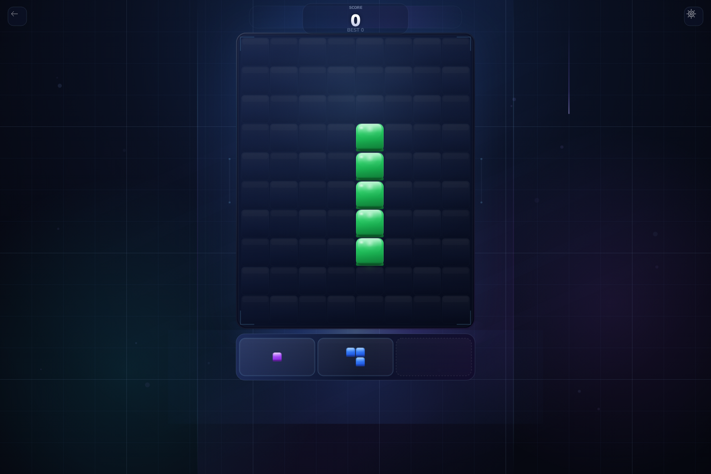 gridlock desktop gameplay with glossy blocks placed on the board